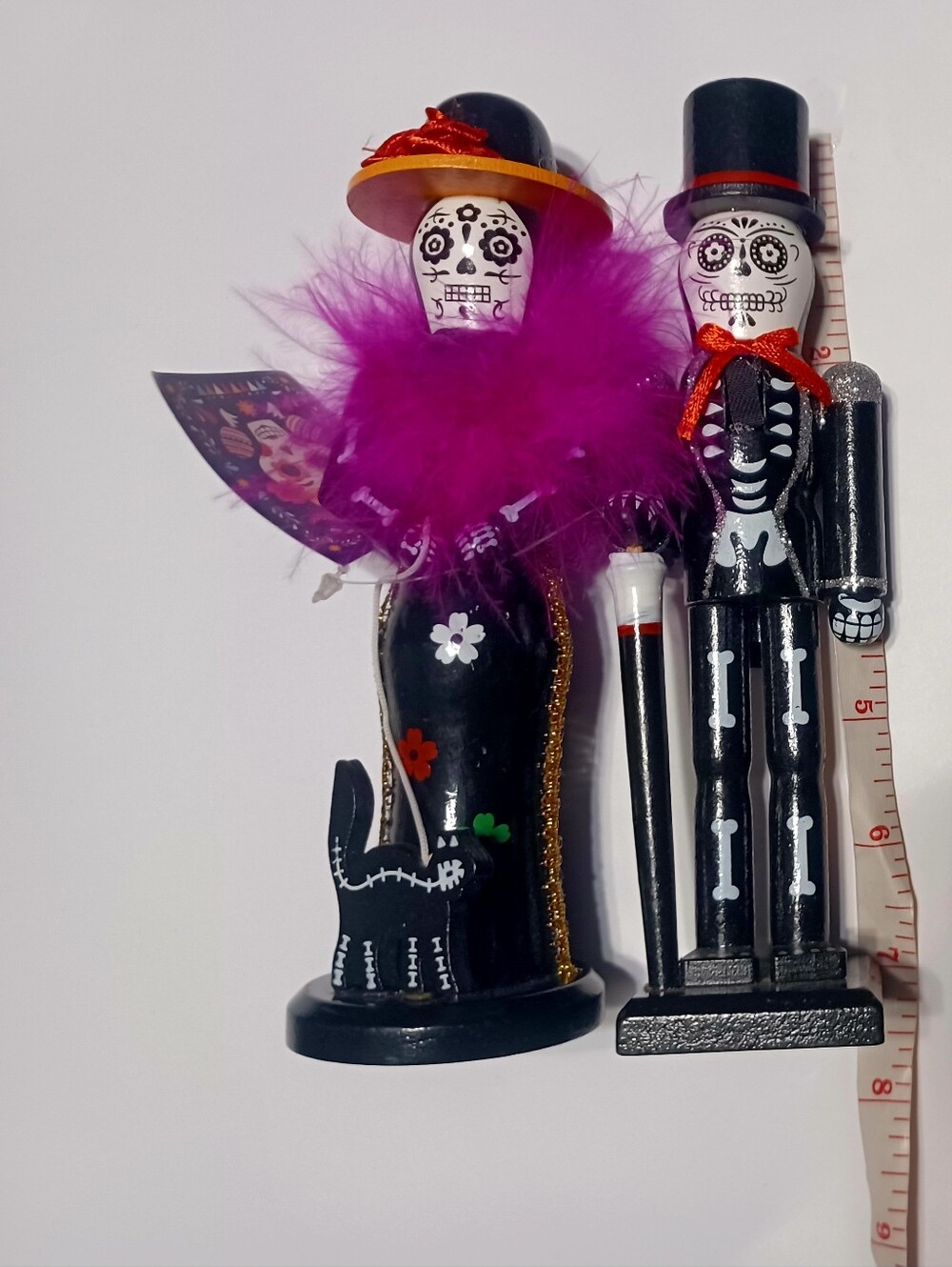 Dia De Los Muertos wooden nutcrackers Set of 2 - Picture 2 of 4